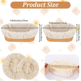 YBEATY 4 PCS Bread Proofing Basket Cloth Liner Round Banneton Liners Dough Reusable Non-Stick Bread Bowl Elastic Cover Bread Baking Dough Supplies Accessories Cover for Rising Proofing Basket