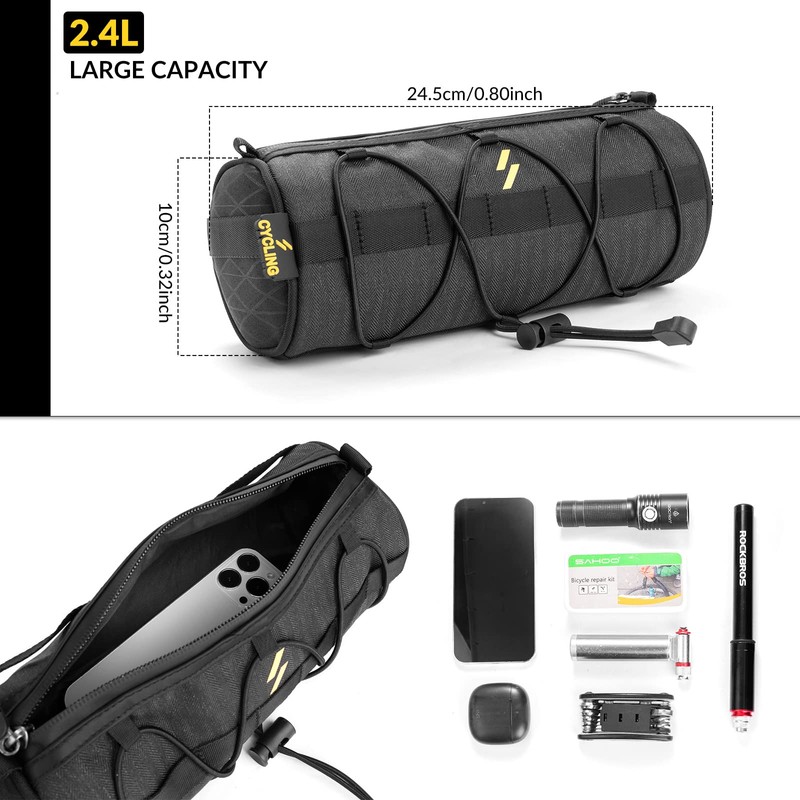 ROCKBROS Bike Handlebar Bag Bicycle Front Bag Large Capacity Cycling