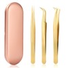 High Precision Lash Tweezers Set - Includes 3 Stainless Steel