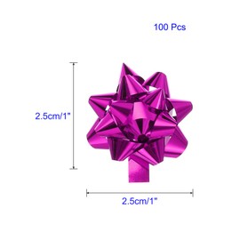 Unifizz 100pcs 1" Mini Star Bows Metallic Gift Bows Self Adhesive Gift Wrapping for Birthday Wedding Christmas Party Decoration Rose Red