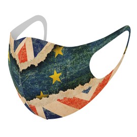 Design Masks, Set of 2, Polyester, Washable, Cloth Mask, Extra Large, For Men, 013779 British Flag Retro