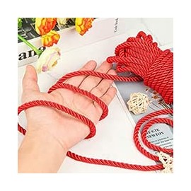 Multi-Purpose Twine Silk Touch Polyester Nylon Twisted Braided Rope for Crafts, Cargo, Tie-Downs, Marine, Camping, Swings (10 Meter Each) (2 Pack of Light Pastel Pink)