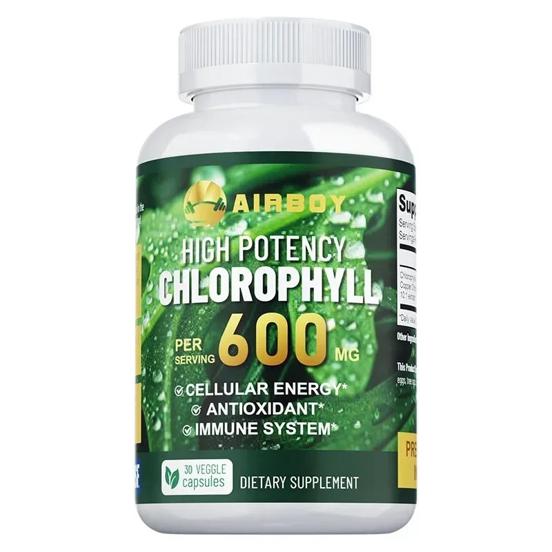Chlorophyll Capsules for Adults – 600mg Daily Green Supplement for