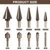 5 Pcs Step Drill Bit & 5 Pcs Countersink Drill