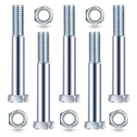 Blulu 5 Pack Grade 2 Shear Bolts for Rotary Cutters Bolts and Lock Nuts Kit 1/2" x 3-1/2" with Nylock Nuts Fit Brush Cutter Tractor Gearboxes Compatible with Rotary Cutters Mill Grad (Half Thread)