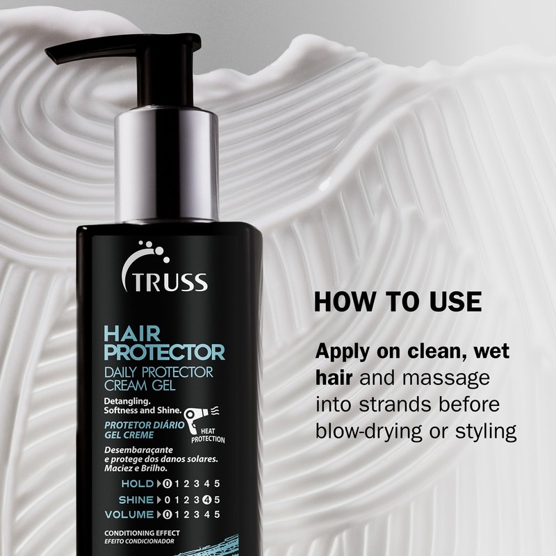 TRUSS Hair Protector - Powerful Heat Protectant + Blowout Cream