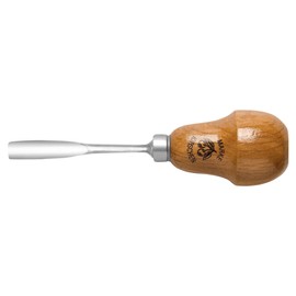 KIRSCHEN Werkzeuge 5631004 | Kerbschnitzbeitel mit Birnenheft Stich 10, gekröpft & tiefer Höhlung - 4mm