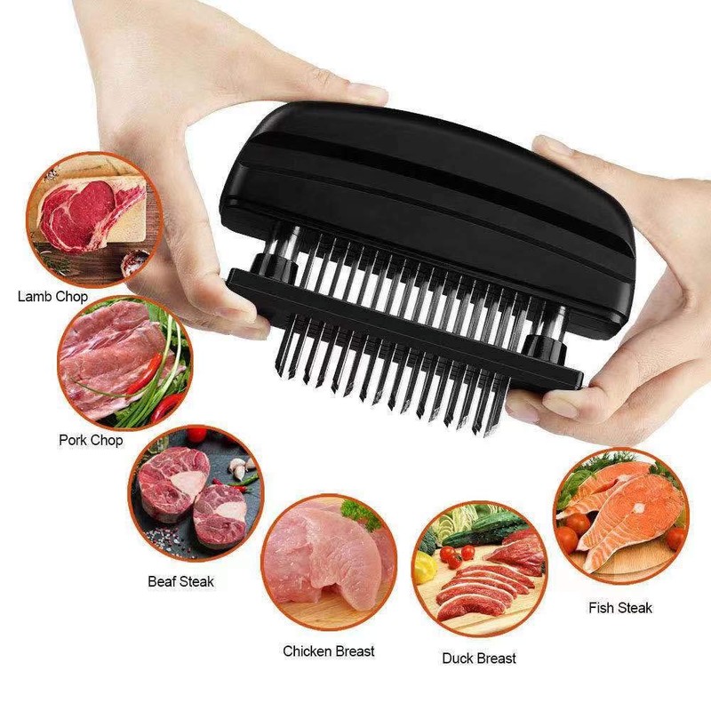 Happy Fox Meat Tenderizer Needle, 48 Pin Stainless Steel Sharp