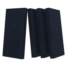 UMIACOUSTICS 4 PCS Acoustic Panels with Hanging Hardware, 2” Thick Fiberglass Sound Proof Panels for Studios, Office, Home Theater Ceiling or Wall- Navy Blue