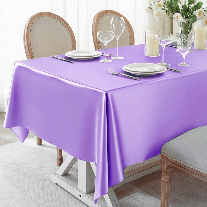 4 Packs Satin Rectangle Tablecloth 58 x 102 Inch, Stain