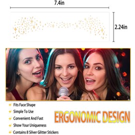 Gold Glitter Freckles Face Tattoo, 10 Sheets Face Glitter Speckles Patches, Gold Sparkle Freckles, Face Glitter Makeup Patches - (Gold Style 4)