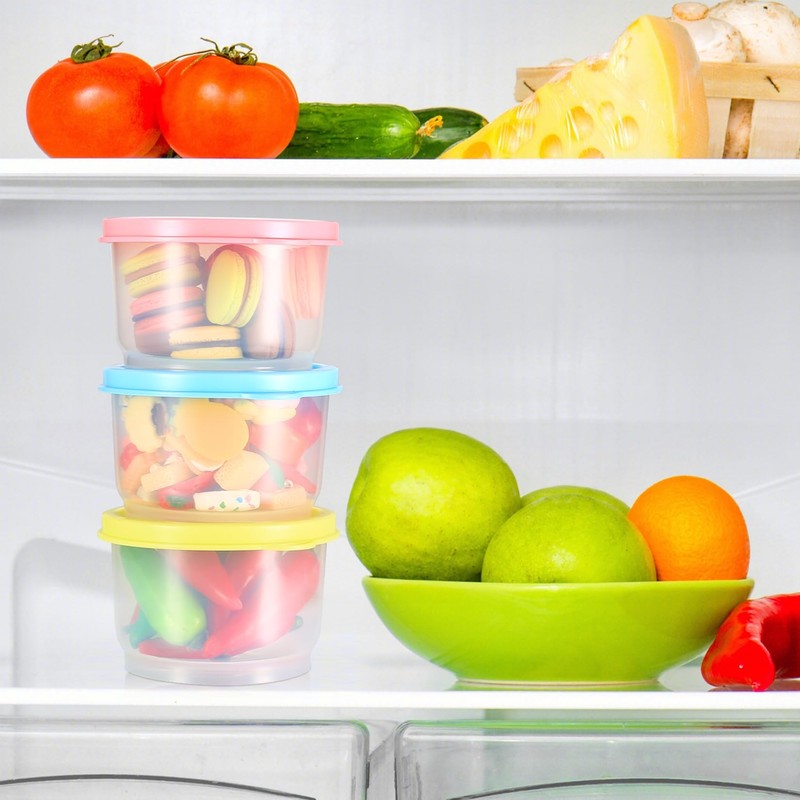Reusable Plastic Food Storage Containers, 6 Pcs 5.4 OZ Salad