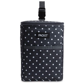 PackIt Freezable Double Bottle Bag, Polka Dots, Bottle Bag