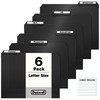 Dunwell Plastic Black 3-Tab Folders, (6 Pack), Sturdy 1/3 Tab