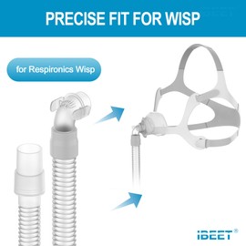 Replacement Tube Assembly for Wisp Nasal Mask, IBEET Short Tube for Wisp Connecting Hose, Replacement CPAP Accessories - Quick Release & 360-Degree Rotatable