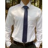 Kebocis Corbata de algodón de color sólido para hombre, Azul