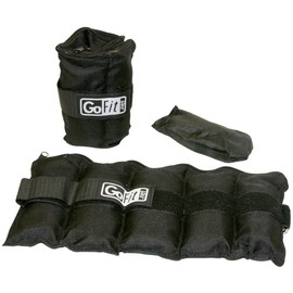 GoFit Adjustable Ankle Weights for Men and Women – Nylon Canvas Arm Leg Wrist Weights – 5 & 10 Pound Pairs,Black,GF-5W