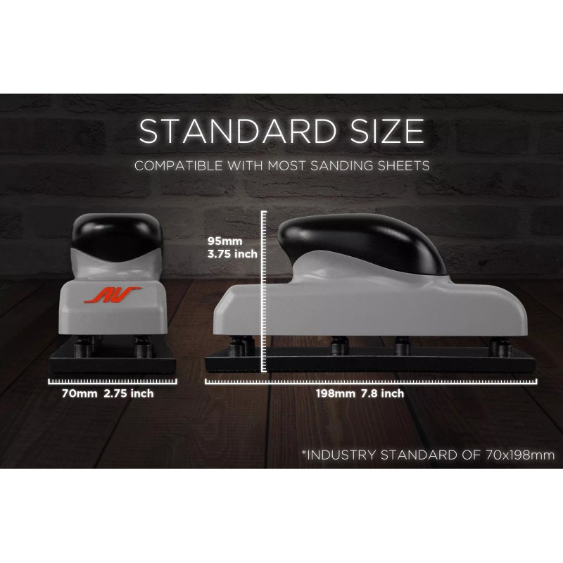 AirVANTAGE Auto-Adjust (AA) Flexible Hand Sanding Block: 2.75"x7.8" -Hook &