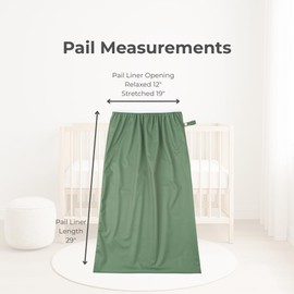 Nora's Nursery Pail Liner for Cloth Diapers - Reusable and Washable - Fits all Standard Diaper Pails - Waterproof Pail Liner with Strap for Diaper Pails, Laundry & Kitchen Garbage Cans (Garden - 2 Pk)