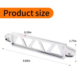 1 Pcs Car Power Hold Down Bracket, Aluminum Alloy Down Bracket, Red Battery Hold Down Sets Fits for Cars, SUVs, Trucks, Vans, Trailers (Silvery)