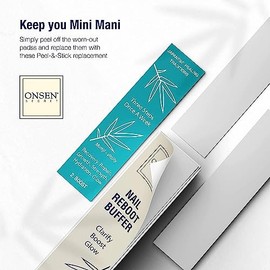 Onsen Secret Nail Buffer Block Replacement Pads - 3 Way Buffing Block Smooth Shine Natural Nail Buffing Pads w/ 3 Sides Coarse, Soft, Silky, Nail Buff