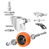 Heavy Duty Stem Caster Wheels M10-1.5X25mm Dual Locking No Noise