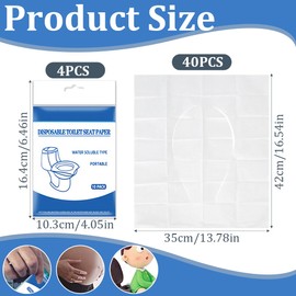EYVRPAU 4 Pack Disposable Toilet Cover Washable Protect Public Toilet Seats