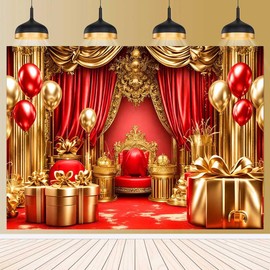 Royal Queen Throne Backdrop for Wedding Ceremony Birthday Party Decorations Birthday Queen Backdrop with Crown Flowers and High Heels Background Elegant Party Banner for Women Girls 9x6ft