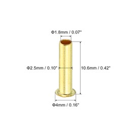 YOKIVE 50 Pcs Brass Ferrule Fittings, Compression Sleeves Ferrule Ring Assortment Kits, Great for Air Water Tubes (Brass Tone, 2.5mm OD)