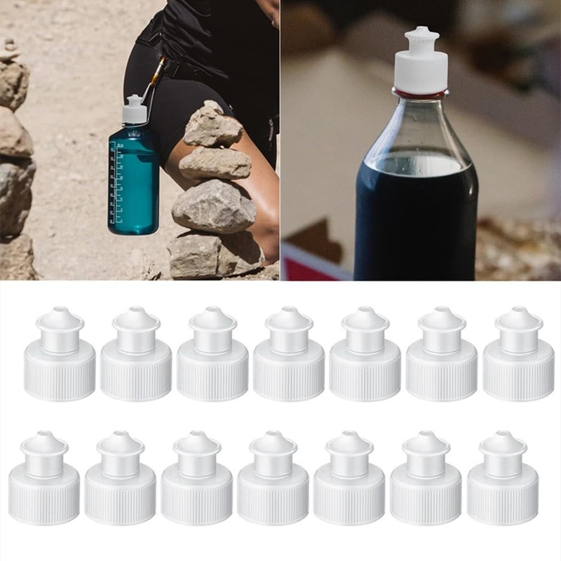 FZGLHQQ 20Pcs Push Pull Caps Reusable Bottle Caps Plastic Push