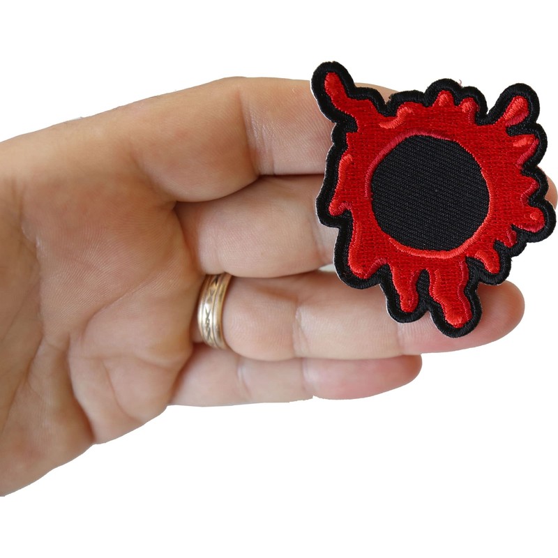 Bullet Hole Patch Blood Red - 2x2.4 inch - Embroidered