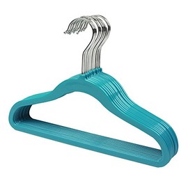Only Hangers 12" Childrens Teal Slim-Line Hanger w/o Non Slip Velvet Finish
