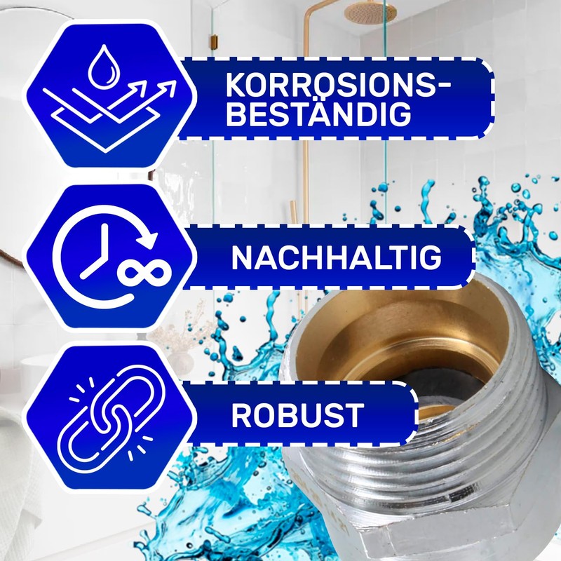 Adaptor for Sanitary Systems 3/4 Inch Male Thread to 1/2