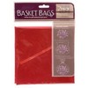 Red Translucent Plastic Basket Bags, 22 In. X 30 In.
