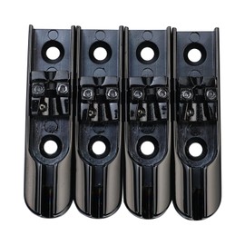 OVSAL Bass Guitar Bridge with Zinc ALloy Saddle Base Individual Single String Fixed Bridge for 4 String Electric Bass Replacement Parts（Vacuum Black）