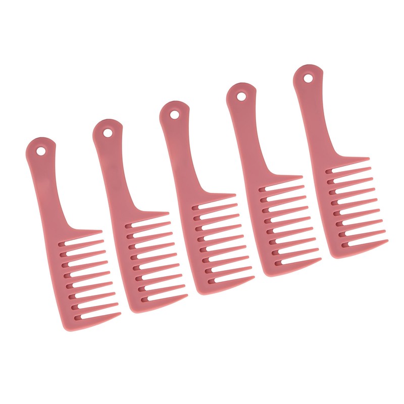 5Pcs Hairdressing Wide Tooth Comb Anti Static Ergonomic Handle Safe
