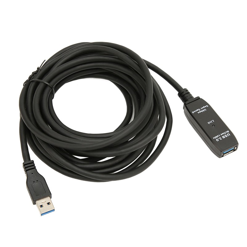USB 3.0 Extension Cable Black 16.4ft 5Gbit Per Sec Male