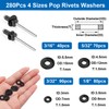 smseace 780Pcs Black Aluminum Pop Rivets with Washers Assortment Kit