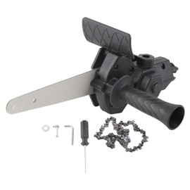 6inch Electric Chainsaw Modification Tool, Electric Drill Adapter, Portable Chainsaw Attachment Kit with Wrench and Chain, Electric Drill to Chainsaw Adapter Converting Head