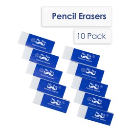 Mr. Pen Pencil Erasers, White, Large, Pack of 10