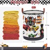Race Car Round Waterproof laundry basket,Fire Decor for Boys Room,Kids
