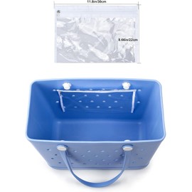 Urvczza Rubber Beach Bag, Tote Bag for Women, Waterproof Tote Bag for Travel, Swimming Pools and Gyms (Dark Blue, X-Large)