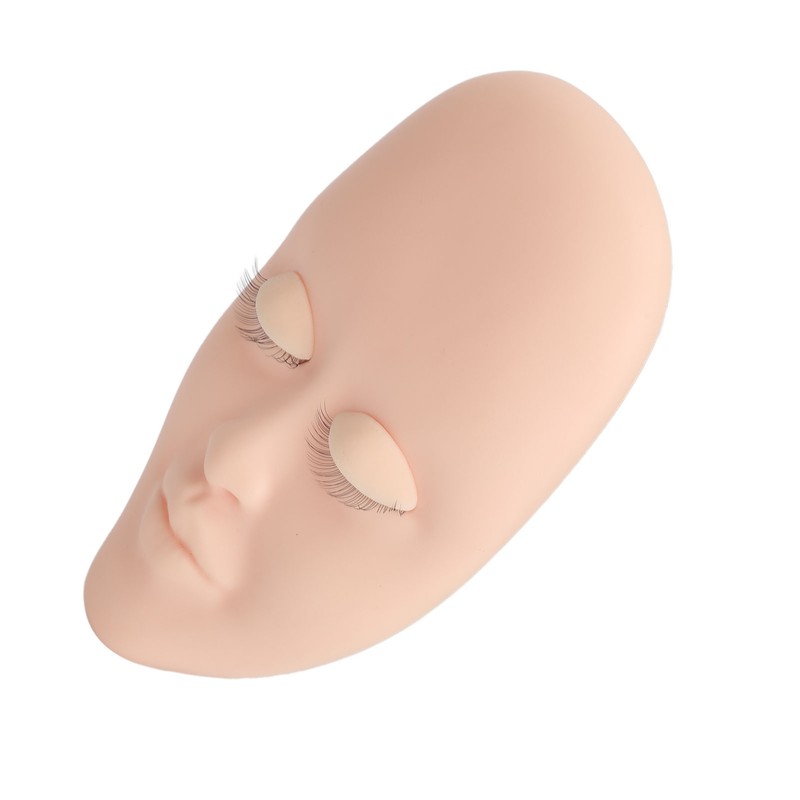 Lash Mannequin Face 3 Pairs Removable Eyelids Eyelash Extension Practice