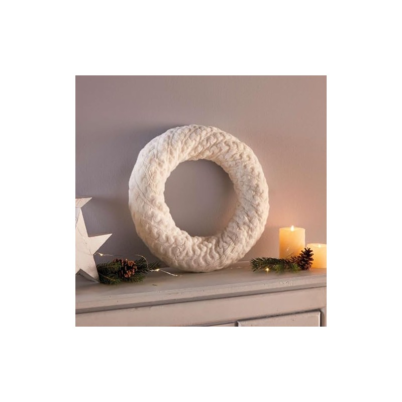 FRANK FLECHTWAREN Kranz Kuschelstrick, 100% Polyester Maße: Ø 40 x