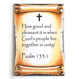 Psalms 133:1 Bible Verse Fridge Magnet (2.5 x 3.5 inches)