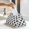 DSSWTP Polka Dot Black White Tissue Box Cover Rectangle PU