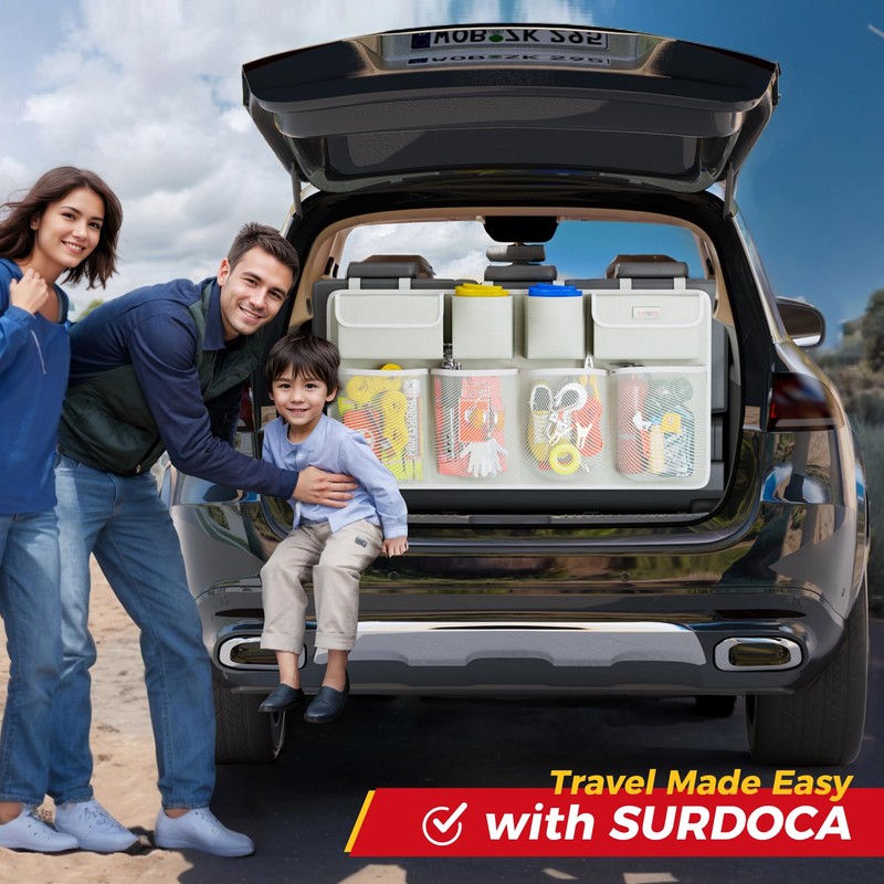 SURDOCA Car Boot Organiser, 3rd Gen Car Boot Storage, Universal