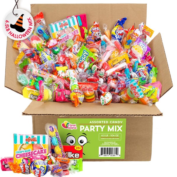 Bulk Candy - HUGE Candy Assortment - Halloween Party Mix - 6.5 LB - Trick or Treating - OVER 350 Pieces of Individually Wrapped Candy