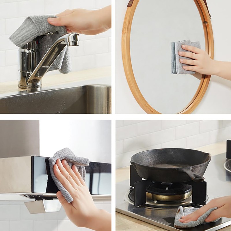 Tongke Disposable Microfibre Cleaning Cloths, Reusable Dish Towels with Dispenser