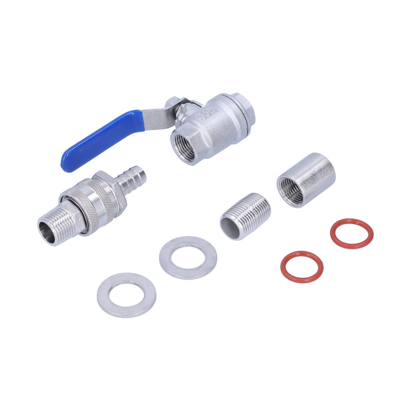 Weldless Kettle Valve Kit 1/2in BSP Ball Valve Quick Connector